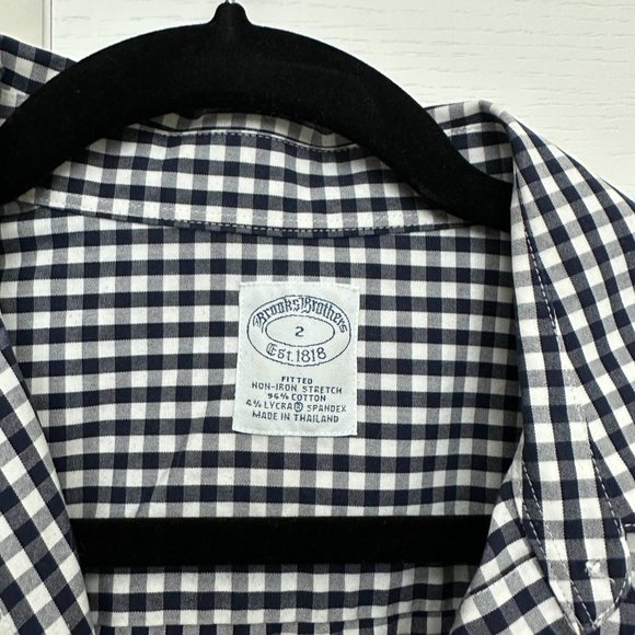 Brooks Brothers Navy Gingham Shirt - Picture 2 of 3